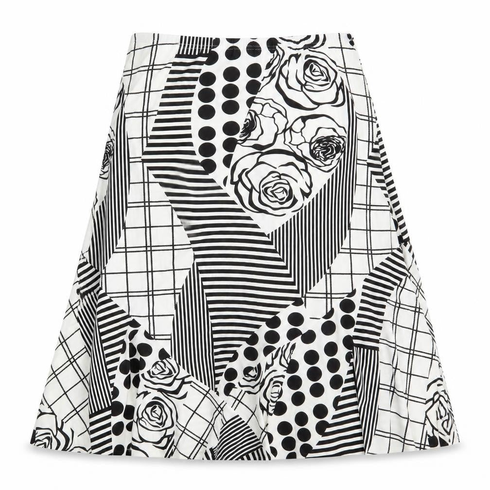 Preworn Womens White Polka Dot  Swing Skirt Size 28 in