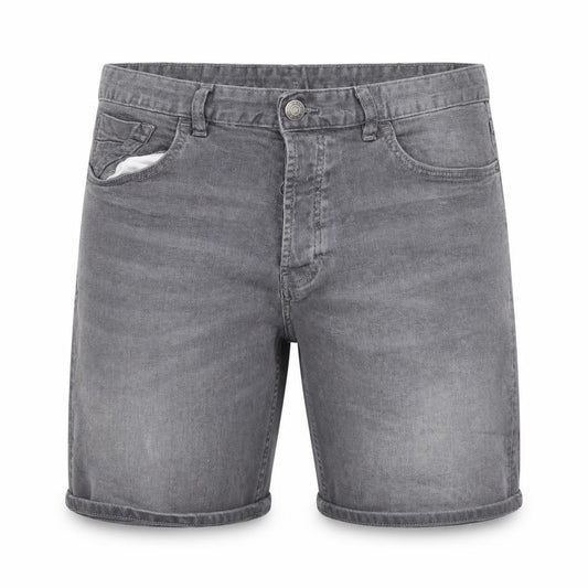 Front view of Preworn women’s grey biker shorts, size UK 36