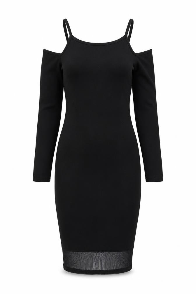 Front view of Cameo women’s black rayon sheath, size UK 8