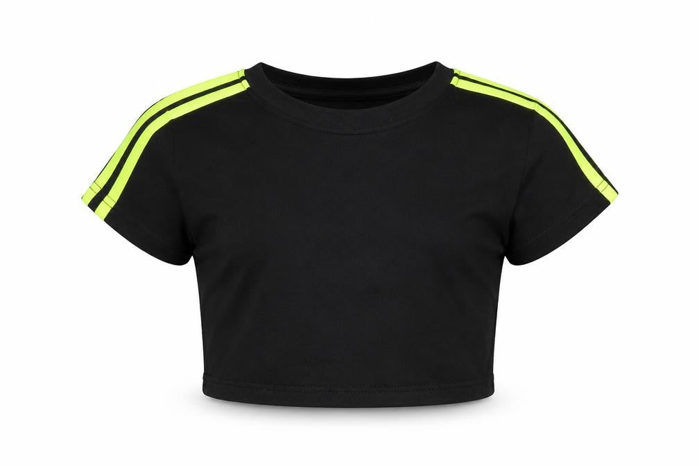 she in Girls Black   Cropped T-Shirt Size 7 Years