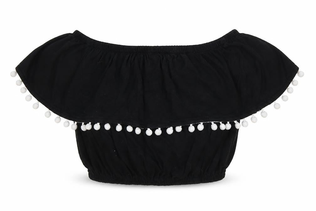 Front view of Primark women’s black cropped tank, size UK 6