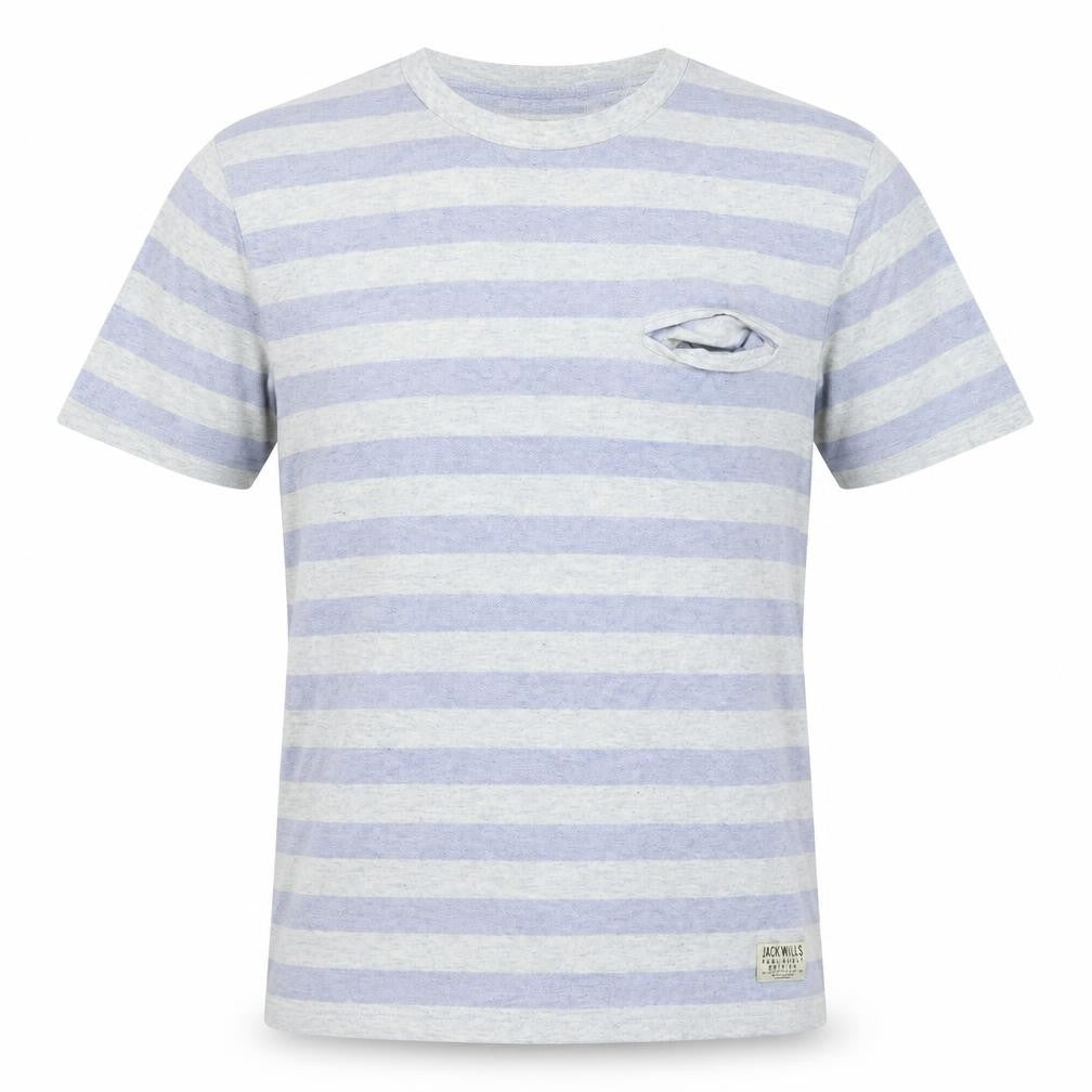 Jack Wills Mens Purple Striped   T-Shirt Size M