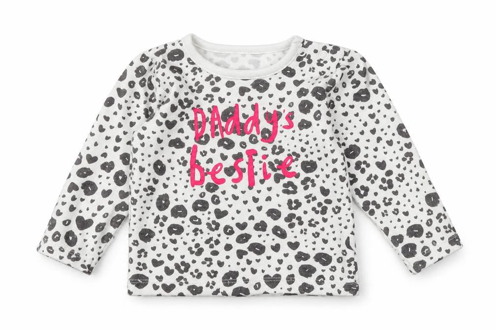 George Girls White Animal Print  Basic T-Shirt Size 3-6 Months