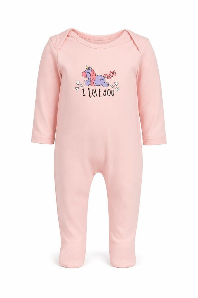George Girls Pink   Babygrow One-Piece Size 0-3 Months  - Unicorn
