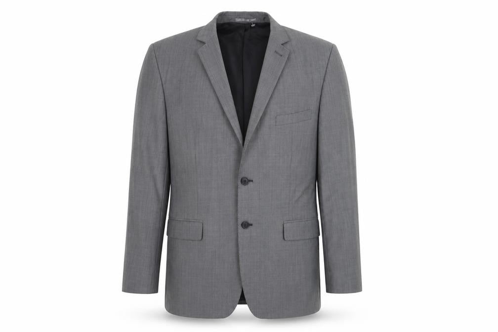 Front view of Racing Green men’s grey jacket suit jacket, size 38