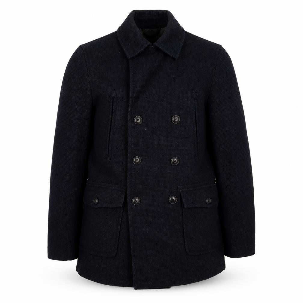 Front view of RJR.John Rocha women’s blue jacket coat, size M