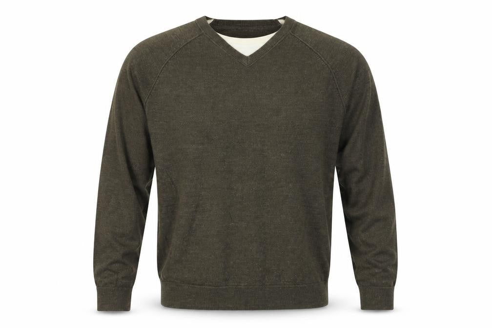 Front view of Burton men’s grey jumper, size L