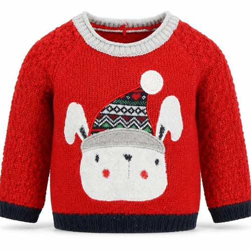 George Boys Red   Pullover Jumper Size 9-12 Months  - christmas