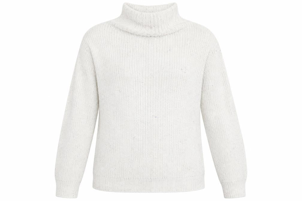 Front view of In the Style women’s beige jumper, size UK 14
