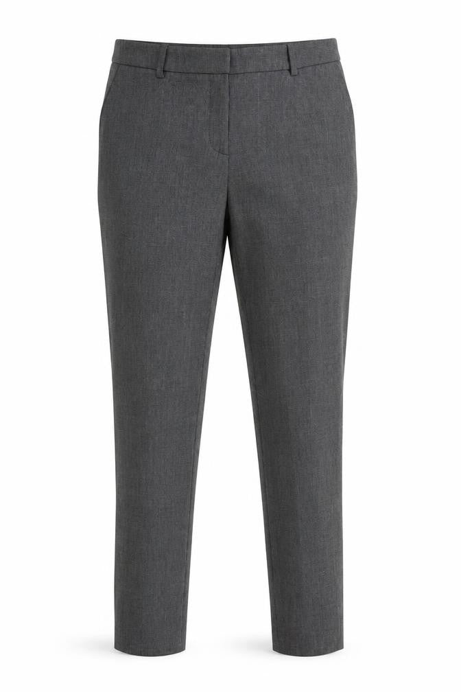 Front view of H&M women’s black trousers, size UK 10, 28-inch leg