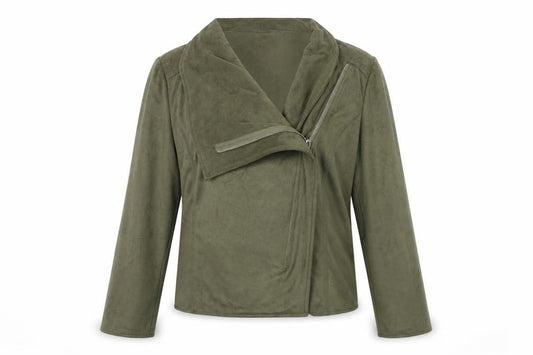 Front view of Atmosphere women’s green jacket, size UK 10