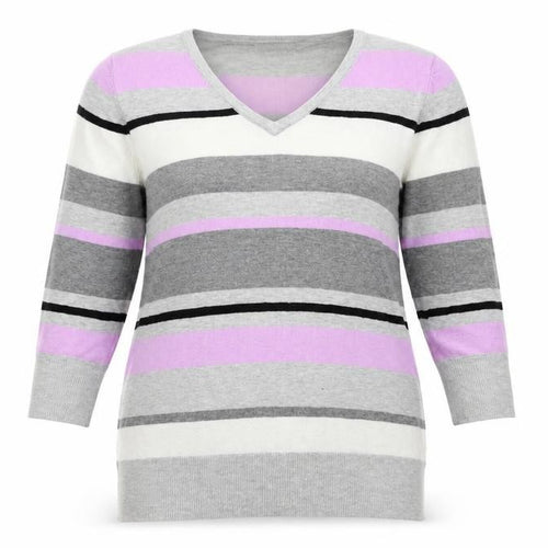 GREY Womens Green Striped Knit Tunic Jumper Size 14