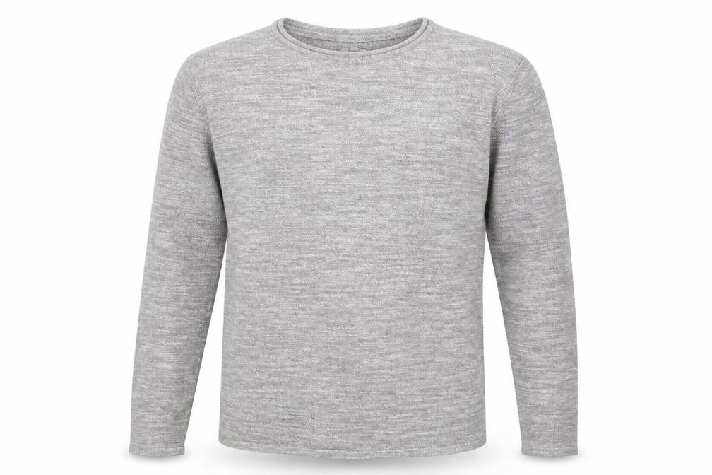 Front view of Next men’s grey knit jumper, size S