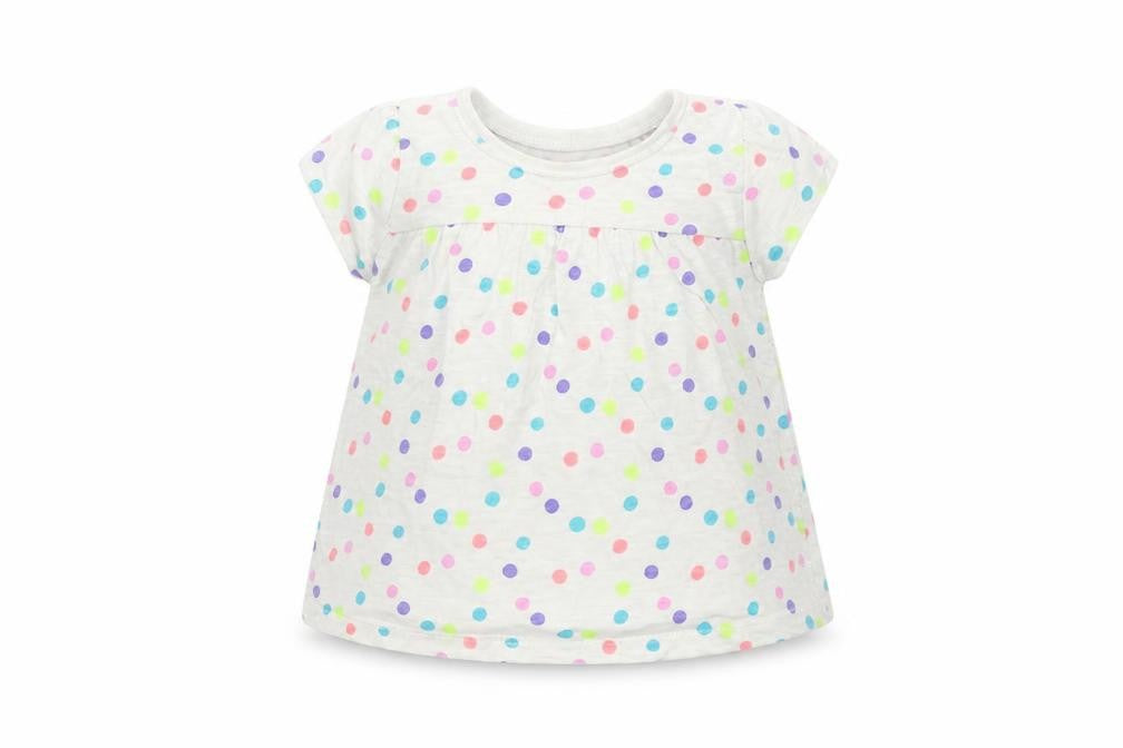Front view of Next boys’ white polka dot basic t-shirt, size 6-9, months