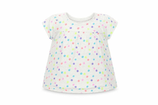 Front view of Next boys’ white polka dot basic t-shirt, size 6-9, months
