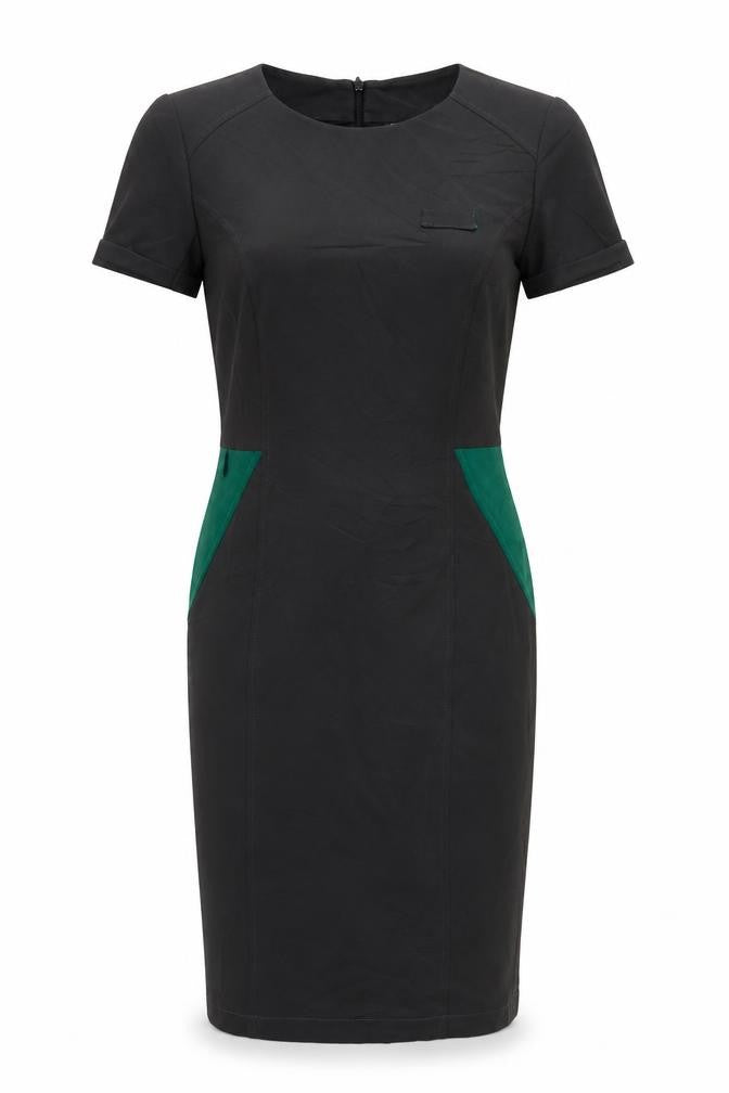 Preworn Womens Black Colourblock  Pencil Dress  Size 10