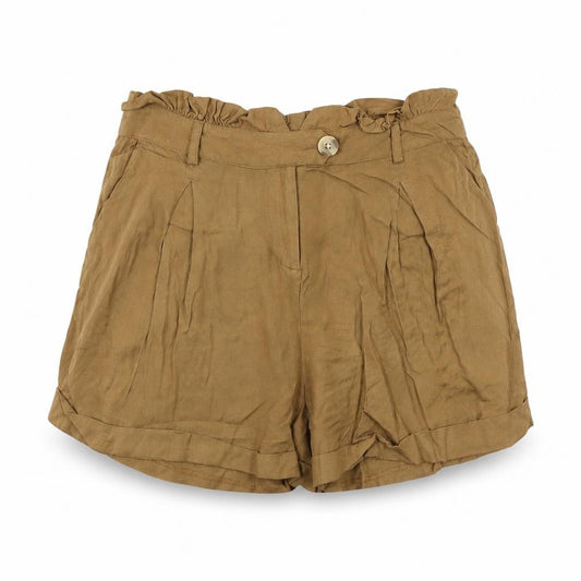 Front view of innocence women’s brown cut-off shorts, size UK 8