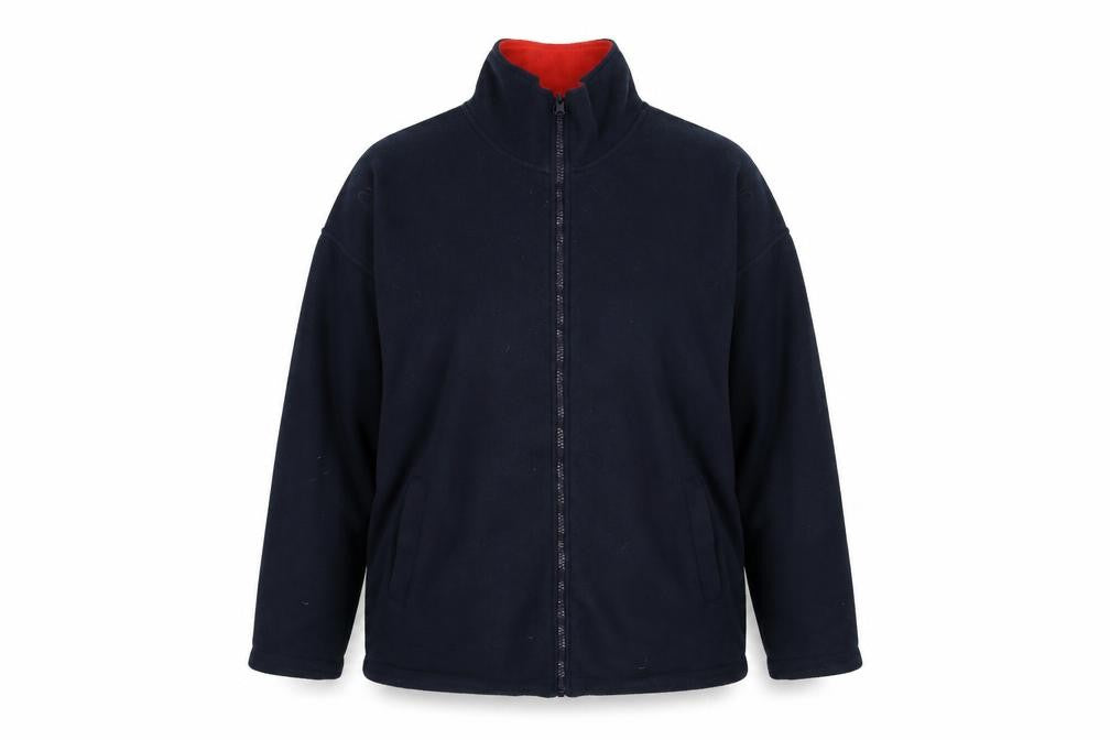 Front view of Newville women’s blue fleece jacket, size UK 16