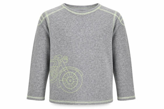 Front view of Vertbaudet girls’ grey solid top pyjama top, size 6, years