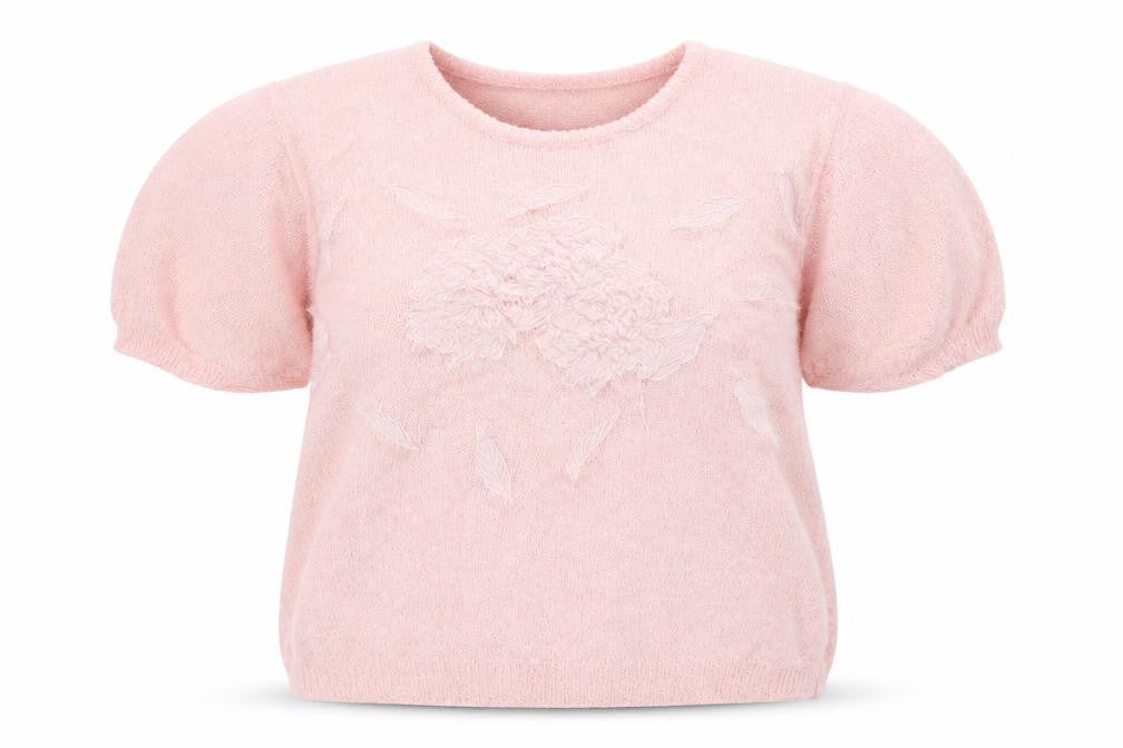 Front view of Princess women’s pink knit jumper, size UK 18