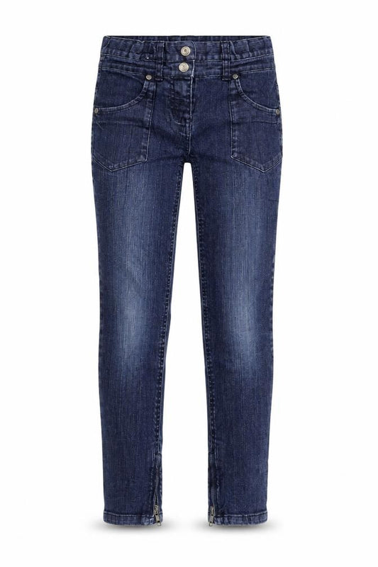Front view of Vertbaudet girls’ blue denim skinny jeans, size 12, years