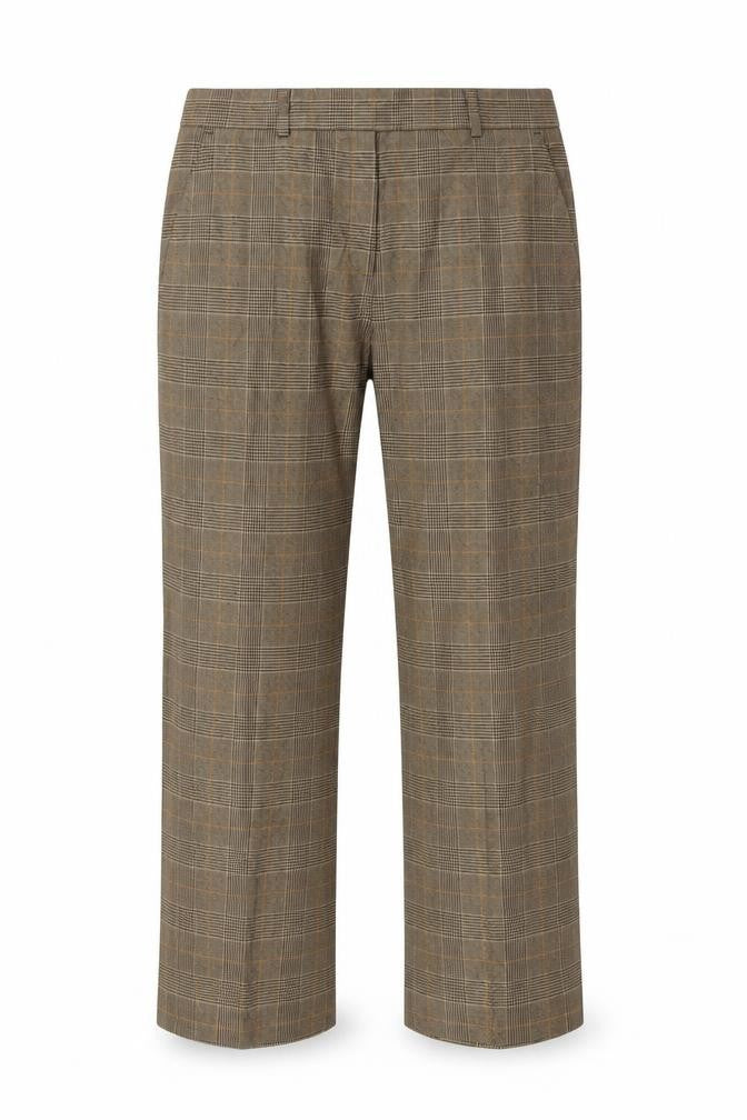 K.S Collection Womens Brown Check  Trousers  Size 14 L25 in