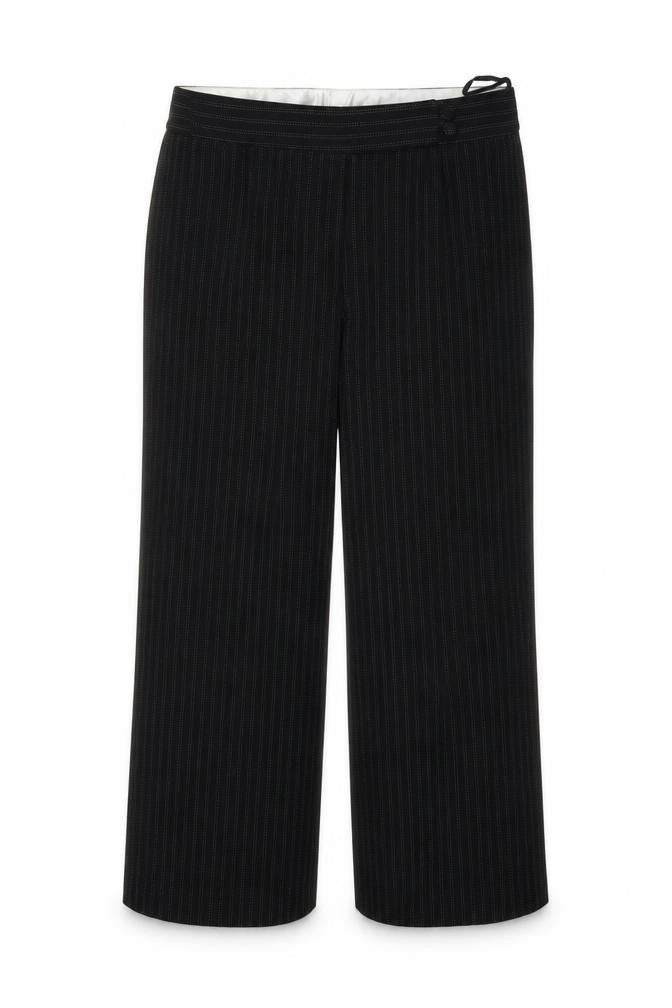 essence Womens Black Striped  Trousers  Size 18 L27 in