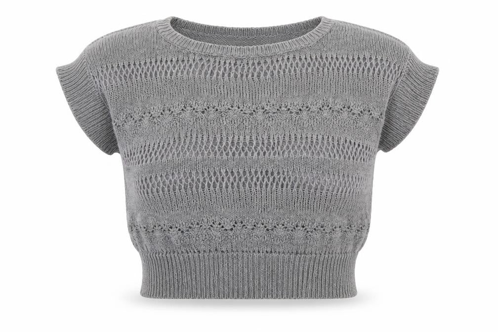 Front view of Sutherland women’s grey knit jumper, size XL