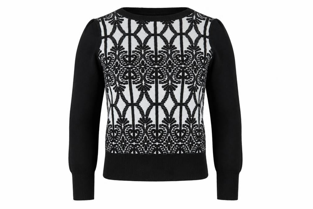 Front view of Oasis women’s black knit jumper, size S