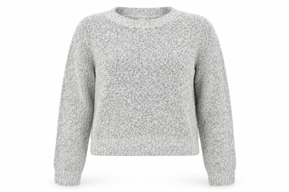 Front view of H&M women’s grey jumper, size M