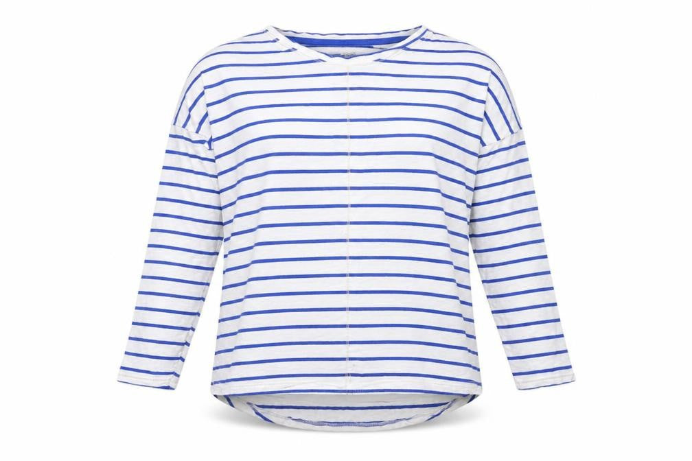 Capsule Womens White Striped Pullover Jumper Size 14