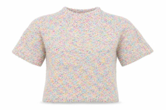 Front view of Atmosphere women’s multicoloured jumper, size UK 14