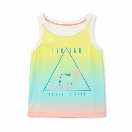 Front view of Studio girls’ multicoloured colourblock basic tank, size 2, years