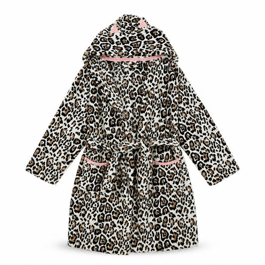 Front view of Preworn girls’ brown animal print cami gown, size 4, years