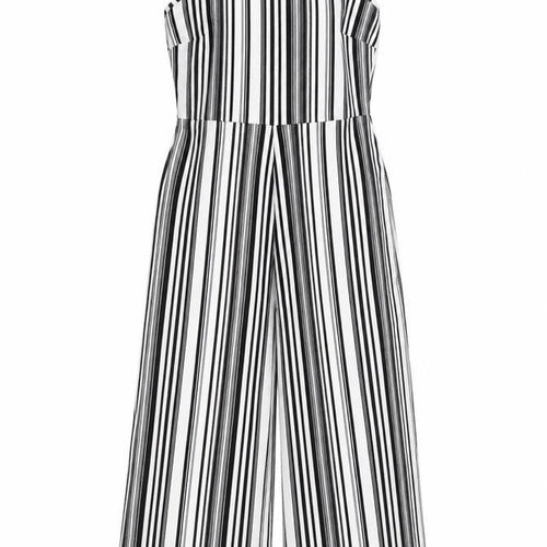Select Womens White Striped  Jumpsuit One-Piece Size 8 L17 in