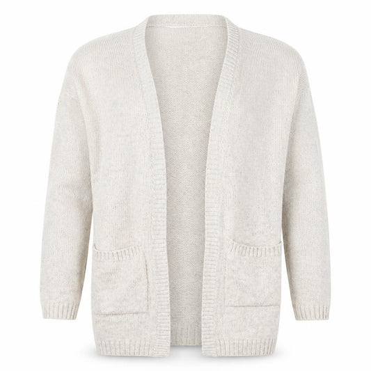 Front view of George men’s beige cardigan jumper, size M