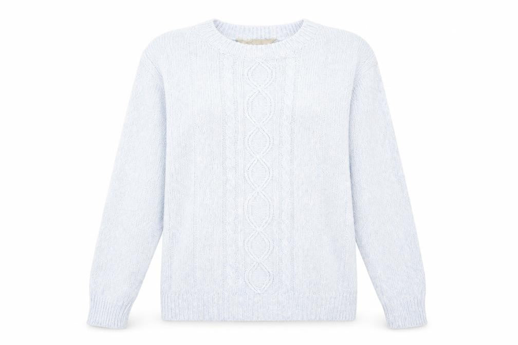 Front view of Preworn women’s blue jumper, size L