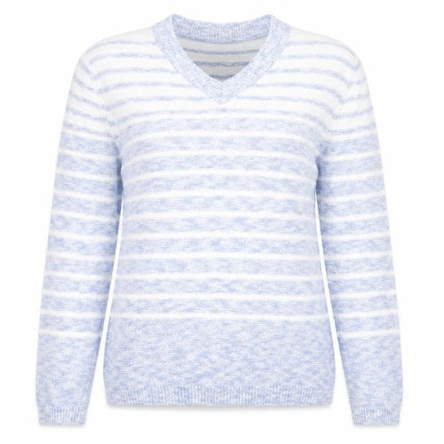 isle Womens Blue Striped  Pullover Jumper Size S