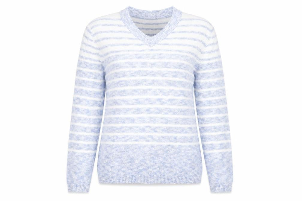 isle Womens Blue Striped  Pullover Jumper Size S