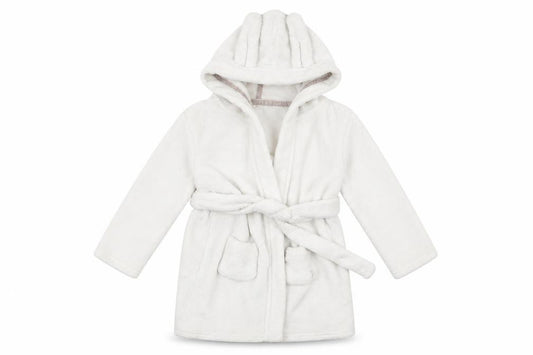 Front view of Preworn girls’ white top robe, size 2, years