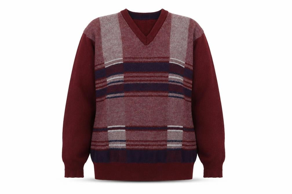 Front view of preorn women’s red jumper, size XL