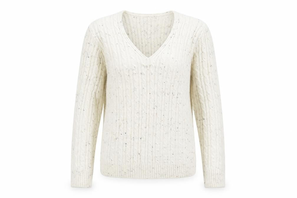 CHIC Womens White  Knit Pullover Jumper Size M