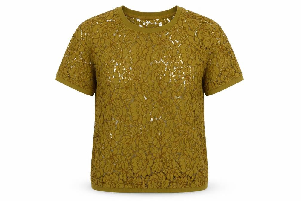 Promod Womens Yellow   Basic T-Shirt Size 8