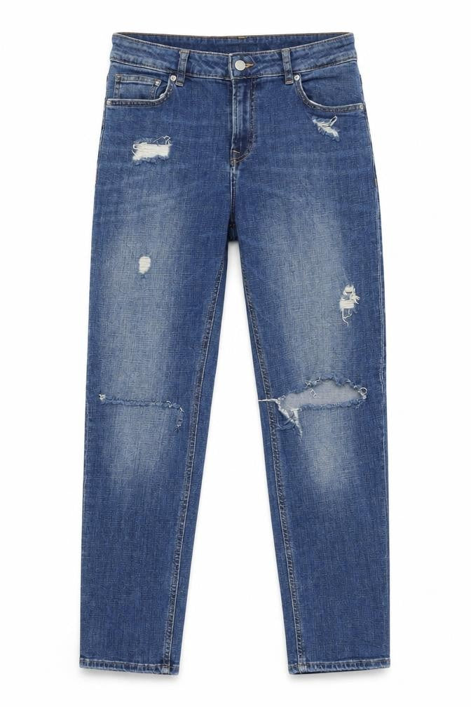 H&M Womens Blue  Denim Tapered Jeans Size M L28 in