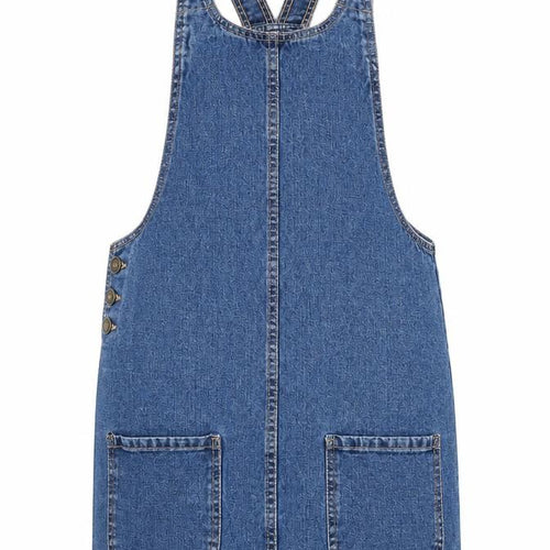 Denim Co. Womens Blue  Denim Pinafore/Dungaree Dress  Size 8