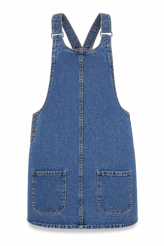 Denim Co. Womens Blue  Denim Pinafore/Dungaree Dress  Size 8
