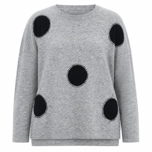 Caroline Morgan Womens Grey Polka Dot  Pullover Jumper Size 8
