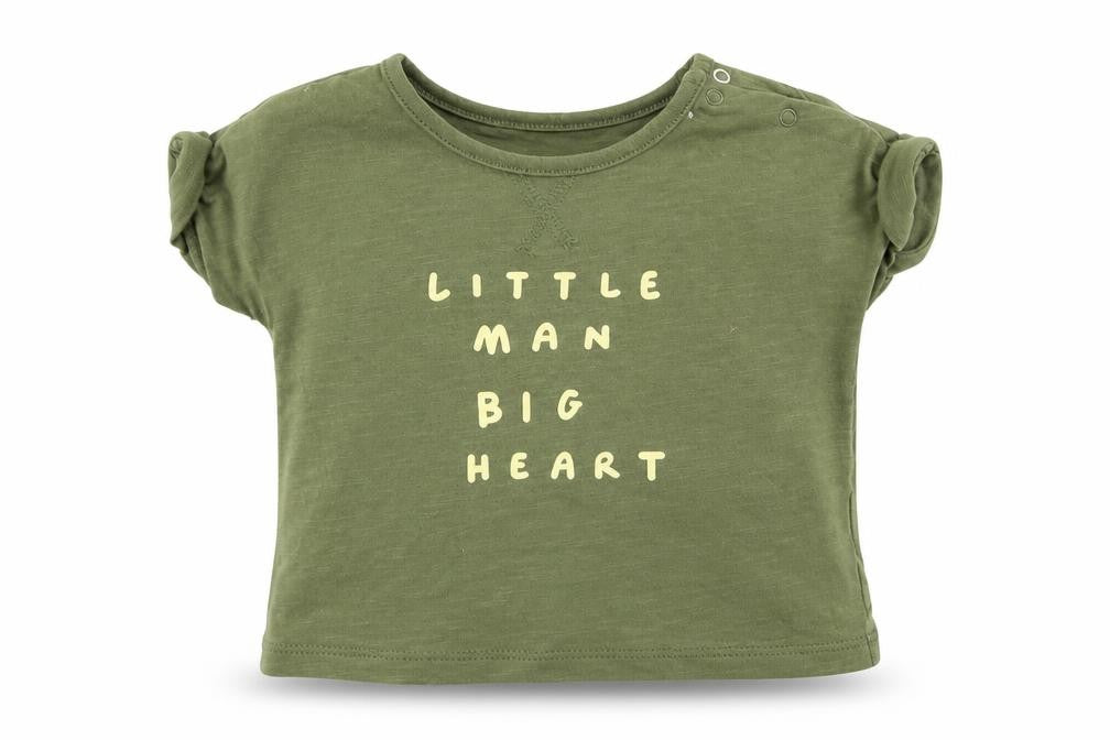 Front view of Next boys’ green basic t-shirt, size 0-3, months