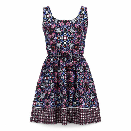 Preworn Womens Black Floral  Fit & Flare  Size 12