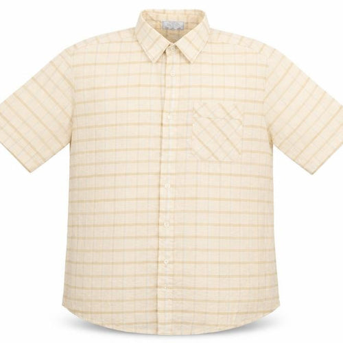 Leisure Mens Beige Check   Button-Up Size XL